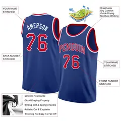 Royal Red-White Classic Athletic Basketball Jersey 2