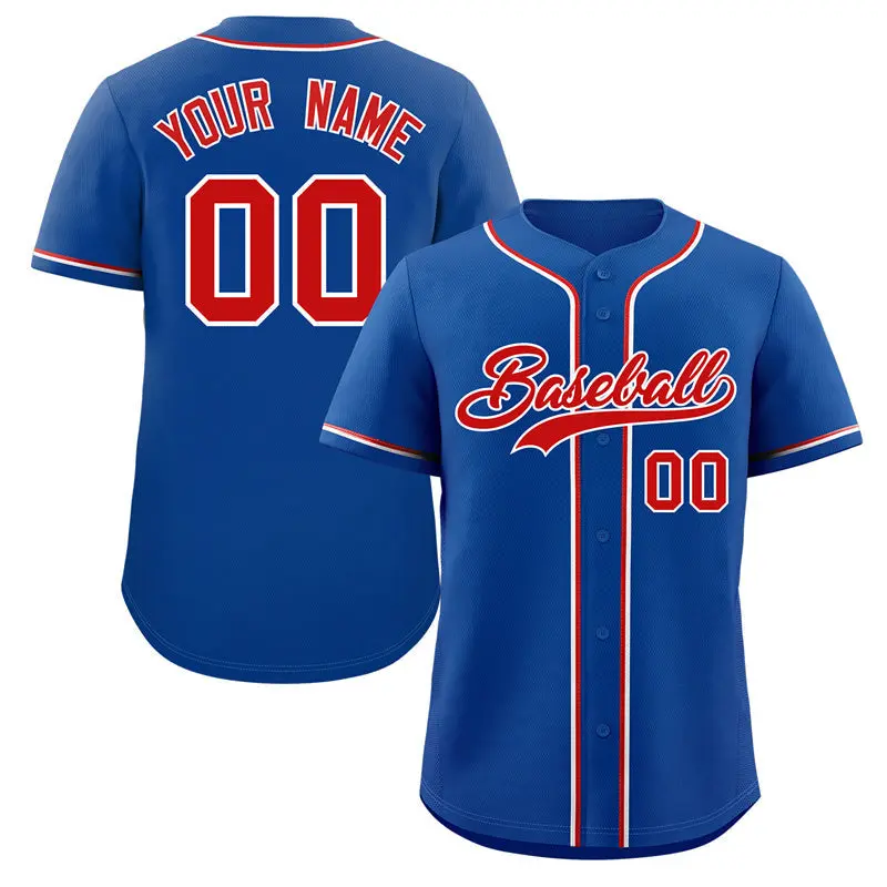 Royal Red-White Classic Authentic Baseball Jersey