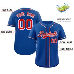 Royal Red-White Classic Authentic Baseball Jersey 2