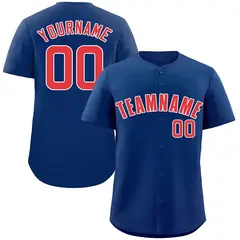 Royal Red-White Classic Authentic Baseball Jersey 1
