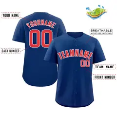 Royal Red-White Classic Authentic Baseball Jersey 2