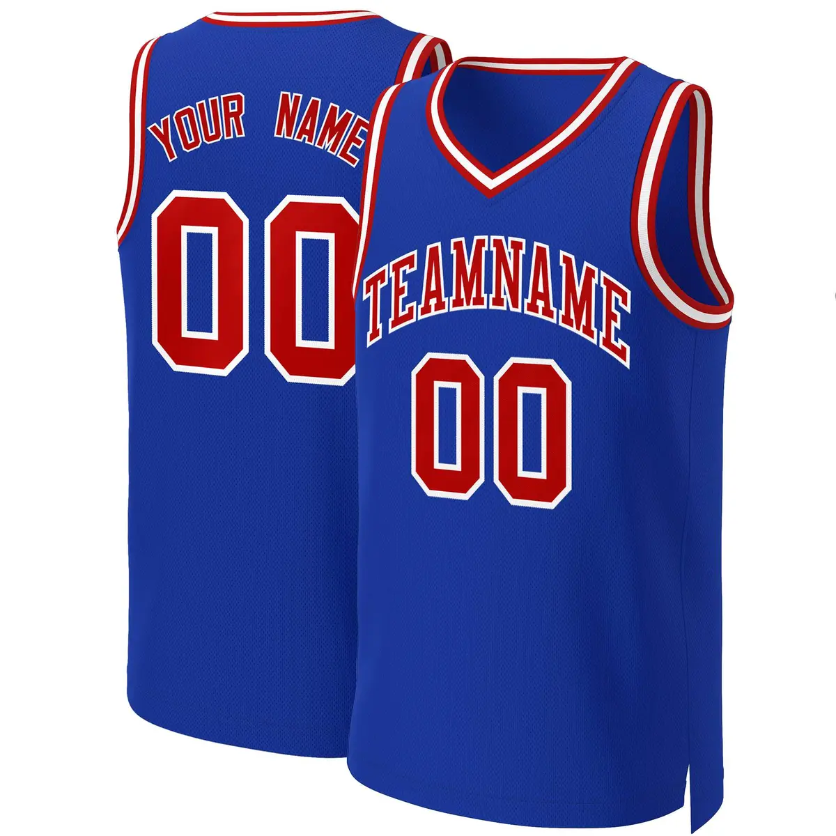 Royal Red-White Classic Basketball Jersey