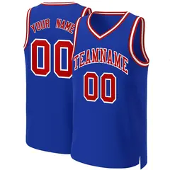 Royal Red-White Classic Basketball Jersey