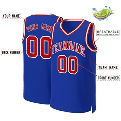Royal Red-White Classic Basketball Jersey 2