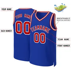 Royal Red-White Classic Basketball Jersey 2