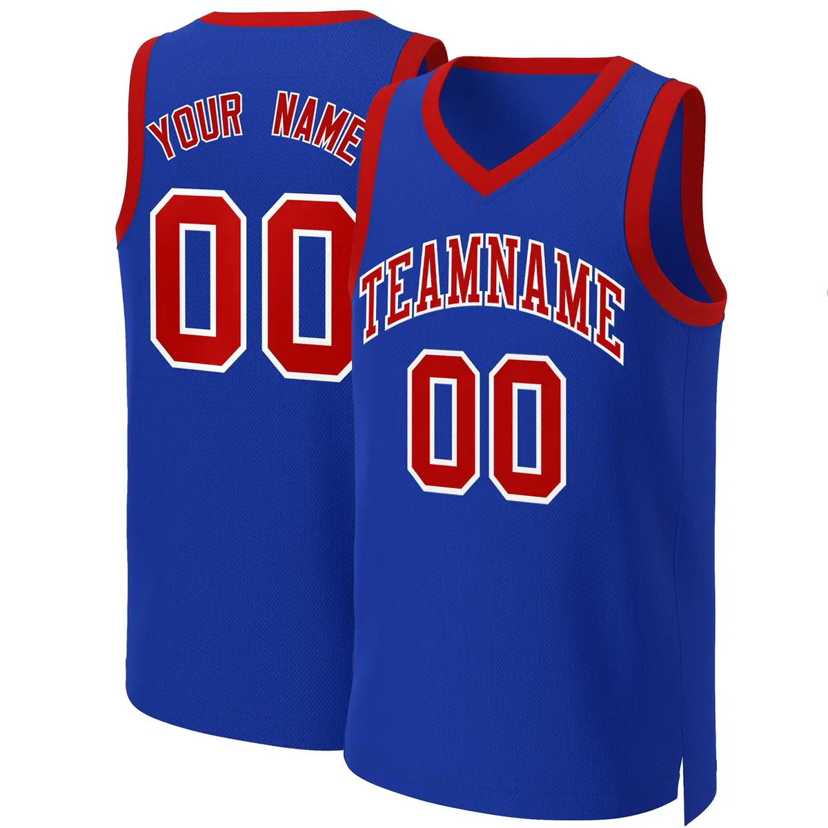 Royal Red-White Classic Basketball Jersey