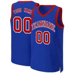 Royal Red-White Classic Basketball Jersey 1