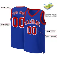 Royal Red-White Classic Basketball Jersey 2