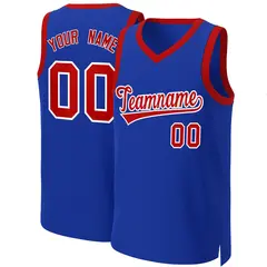 Royal Red-White Classic Basketball Jersey