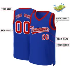 Royal Red-White Classic Basketball Jersey 2