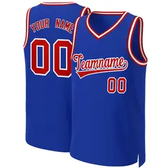 Royal Red-White Classic Basketball Jersey 1