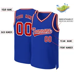 Royal Red-White Classic Basketball Jersey 2