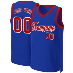Royal Red-White Classic Basketball Jersey 1