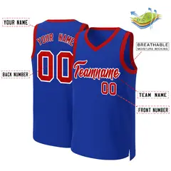 Royal Red-White Classic Basketball Jersey 2