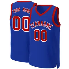 Royal Red-White Classic Basketball Jersey 1