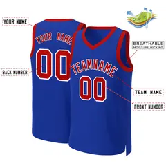 Royal Red-White Classic Basketball Jersey 2