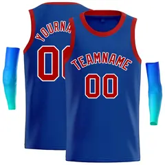 Royal Red-White Classic Casual Basketball Jersey