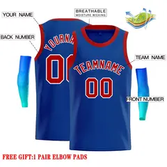 Royal Red-White Classic Casual Basketball Jersey 2