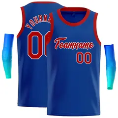 Royal Red-White Classic Casual Basketball Jersey
