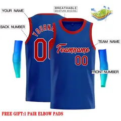 Royal Red-White Classic Casual Basketball Jersey 2