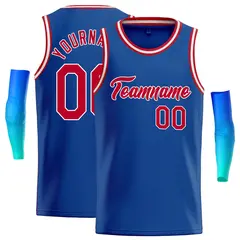 Royal Red-White Classic Casual Basketball Jersey