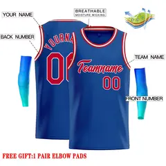 Royal Red-White Classic Casual Basketball Jersey 2