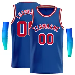 Royal Red-White Classic Casual Basketball Jersey