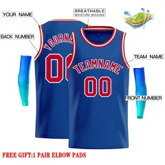 Royal Red-White Classic Casual Basketball Jersey 2