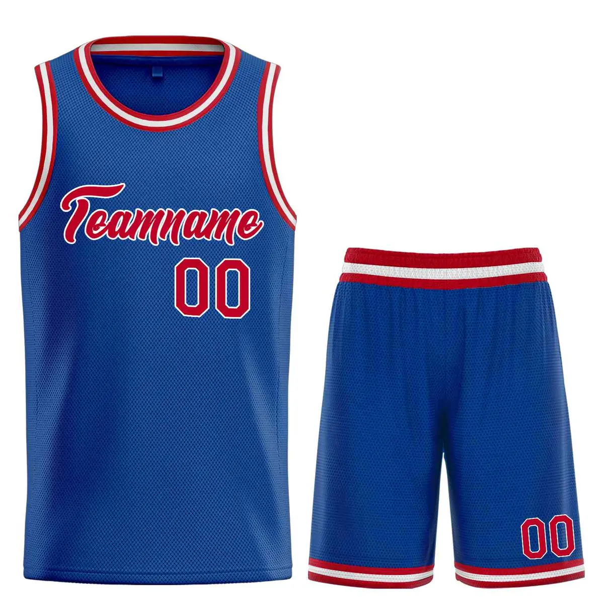 Royal Red-White Classic Heal Sports Basketball Jersey