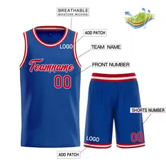 Royal Red-White Classic Heal Sports Basketball Jersey 3