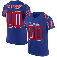 Royal Red-White Classic Mesh Authentic Football Jersey 1