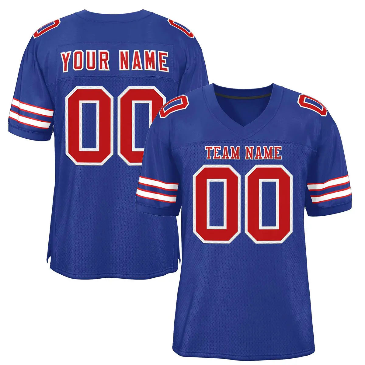 Royal Red-White Classic Style Authentic Football Jersey