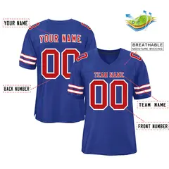Royal Red-White Classic Style Authentic Football Jersey 2