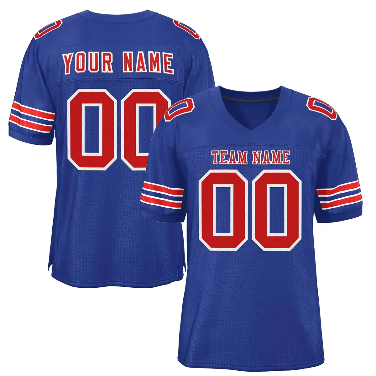 Royal Red-White Classic Style Authentic Football Jersey