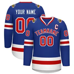 Royal Red-White Classic Style Hockey Jersey