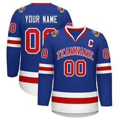 Royal Red-White Classic Style Hockey Jersey