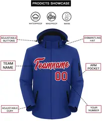 Royal Red-White Classic Style Waterproof Jacket 2