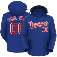 Royal Red-White Classic Style Waterproof Jacket