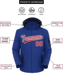 Royal Red-White Classic Style Waterproof Jacket 2