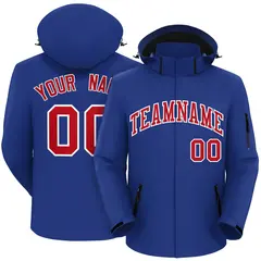 Royal Red-White Classic Style Waterproof Jacket
