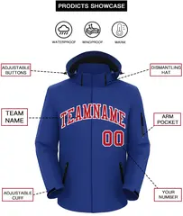 Royal Red-White Classic Style Waterproof Jacket 2
