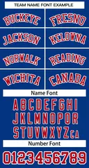 Royal Red-White Classic Two-Button Softball Jersey 3