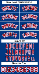 Royal Red-White Classic Two-Button Softball Jersey 3