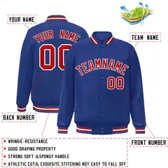 Royal Red-White Classic Varsity Full-Snap Letterman Jacket 2