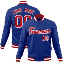 Royal Red-White Classic Varsity Full-Snap Letterman Jacket 1