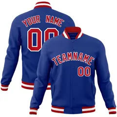 Royal Red-White Classic Varsity Full-Snap Letterman Jacket 1