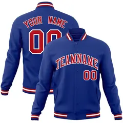 Royal Red-White Classic Varsity Full-Snap Letterman Jacket 1