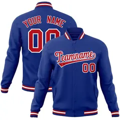 Royal Red-White Classic Varsity Full-Snap Letterman Jacket 1