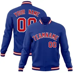 Royal Red-White Classic Varsity Full-Snap Letterman Jacket 1