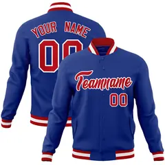 Royal Red-White Classic Varsity Full-Snap Letterman Jacket 1